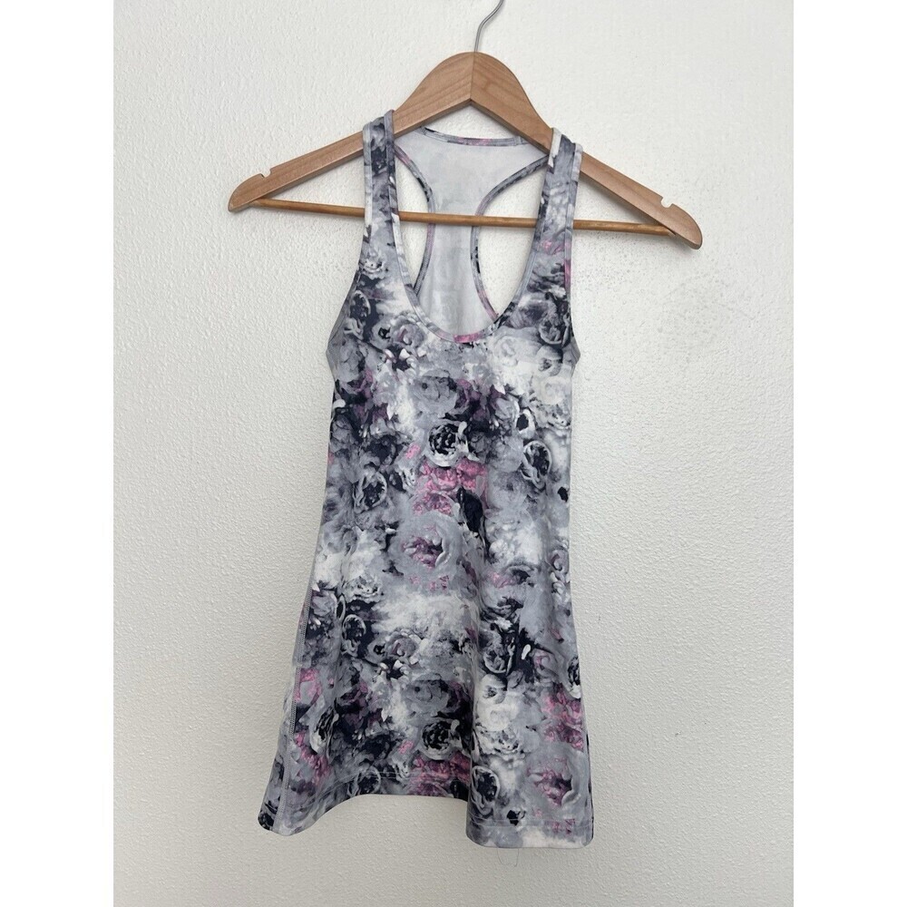 Lululemon Cool Racerback Moody Mirage White Deep Navy Floral Yoga Lounge 2/4